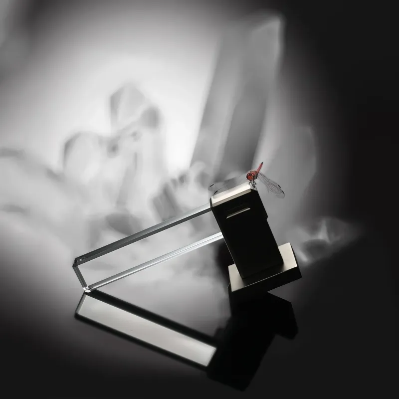 Poignée de porte en cristal Murano avec base en acier – Karl Hoffmann